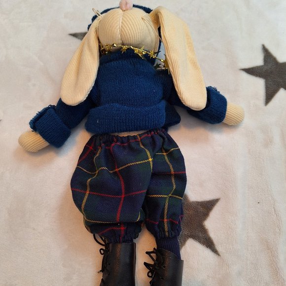 Unique Expressions Originals Bunny Rabbit Soft Doll‎ Wearing Ice Skates - Picture 2 of 7